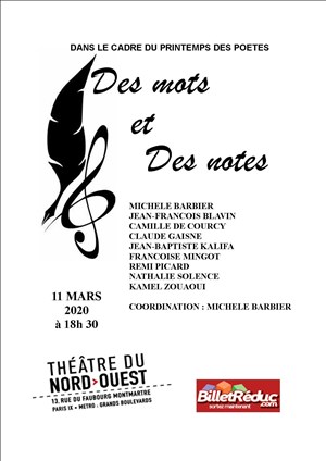 Affiche de Printemps des Poètes : En quelques mots, en quelques notes | par Michèle Barbier et ses invités