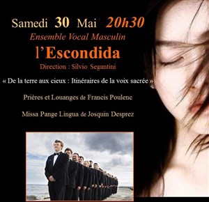 Affiche de Prières et Louanges de Francis Poulenc + Missa Pange Lingua de Josquin Desprez
