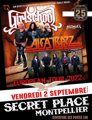Affiche de Girlschool + Alcatrazz + Asomvel