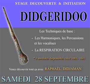 Affiche de Stage découverte et initiation au Didgeridoo