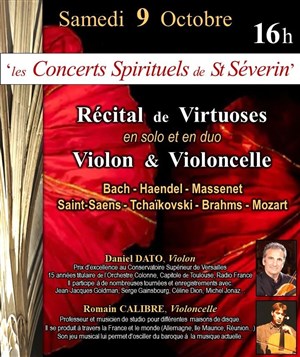 Affiche de Récital de Virtuoses, Violon & Violoncelle en solo et duo