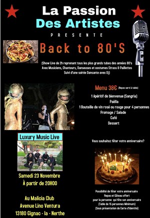 Affiche de Show live Back to 80's avec l'orchestre Luxury Music Live
