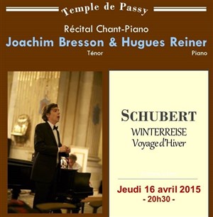 Affiche de Récital pour piano et voix avec Hugues Reiner et Joachim Bresson