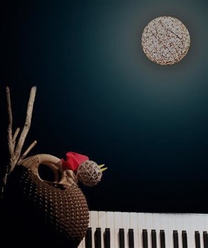 Affiche de Poule brune sur la lune