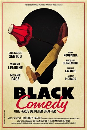 Affiche de Black Comedy | avec Guillaume Sentou et Virginie Lemoine