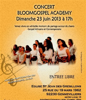 Affiche de BloomGospel Academy | Chants Gospel Africain et Contemporain