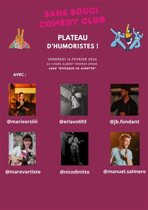 Affiche de Sans Souci Comedy Club Plateau d'humoristes !