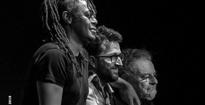 Affiche de Laurent Coulondre trio avec Linley Marthe et André Cecarelli