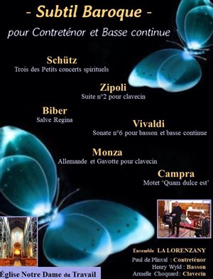 Affiche de Subtil Baroque | pour Contreténor et Continuo