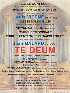 Affiche de Te Deum de Galard - Messe de Vierne
