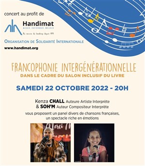 Affiche de Concert Francophonie intergénérationnelle au profit de l'Association Handimat Lyon