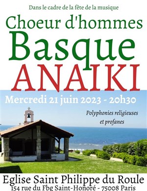 Affiche de Concert Choeur Basque pour la Fête de la Musique