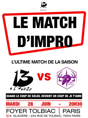 Affiche de Match d'improvisation : 13 à l'Ouest vs Ultraviolets