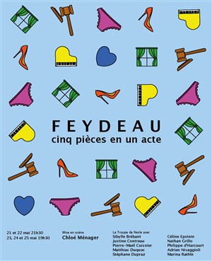 Affiche de Feydeau cinq pièces en un acte