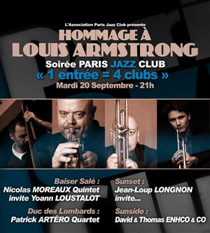 Affiche de 1 entrée = 4 clubs hommage à Louis Amstrong / Patrick Artéro Quartet