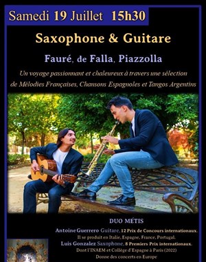 Affiche de Saxophone & Guitare : musique française, espagnole et argentine
