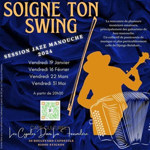 Affiche de Soigne ton Swing Session Jazz Manouche 2024