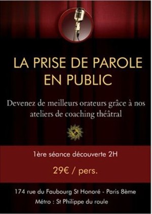 Affiche de Prendre la Parole en Public grâce au coaching théâtral