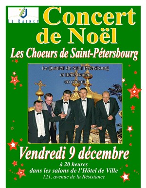 Affiche de Concert de Noël - Les Choeurs de St Petersbourg