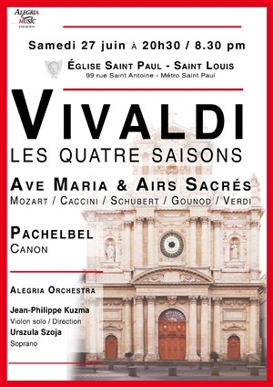 Affiche de Vivaldi: Quatre Saisons / Ave Maria et Airs Sacrés / Canon de Pachelbel