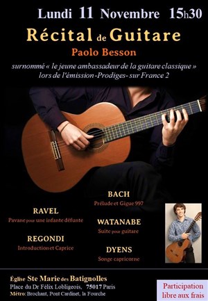 Affiche de Récital de guitare de Paolo Besson