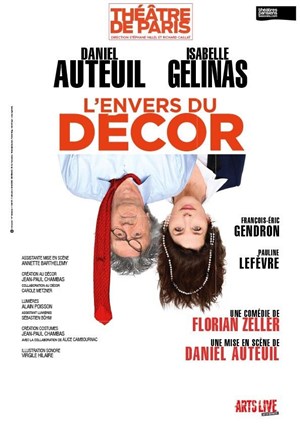 Affiche de L'envers du décor | avec Daniel Auteuil et Isabelle Gélinas | mis en scène par Daniel Auteuil
