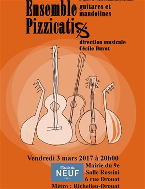 Affiche de Pizzicatis | Ensemble de mandolines et guitares