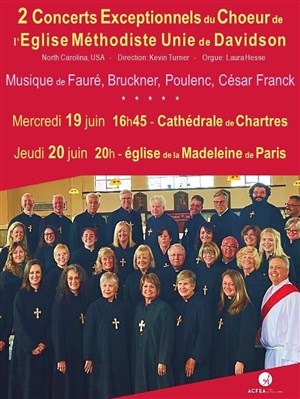 Affiche de Concert exceptionnel du Choeur de l'Eglise Méthodiste Unie de Davidson