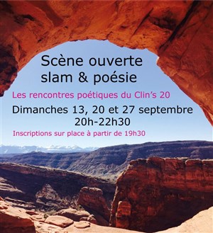 Affiche de Scène ouverte de slam poésie au Clin's 20