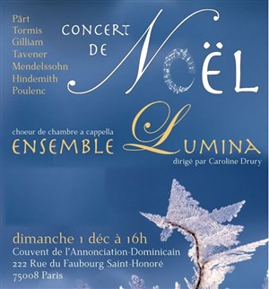 Affiche de Concert Noël : Choeur de Chambre Lumina