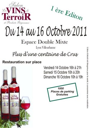 Affiche de Salon Les Vins de Terroir Lyon Villeurbanne