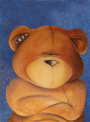 Affiche de Rêche Peluche, l'ourson grognon du père Noël !