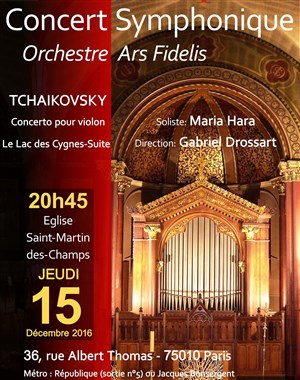 Affiche de Orchestre Ars Fidelis | Concert Tchaïkovsky