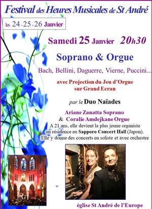 Affiche de Soprano et Orgue : avec projection du jeu d'orgue sur grand écran
