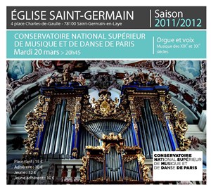 Affiche de Orgue et Voix, Musique française du XIXème et XXème siècles
