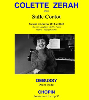 Affiche de Récital de Piano: Debussy / Chopin