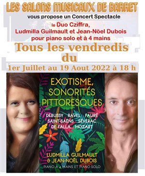 Affiche de " Exotisme " sonorités pitorresques spectacle musical | par le Duo Cziffra pianistes à 4 mains