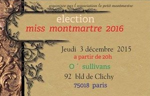Affiche de Soirée élection Miss Montmartre 2016