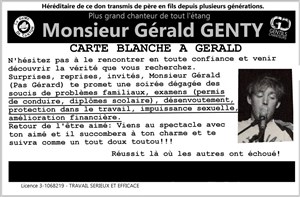 Affiche de Carte Blanche à Gérald Genty