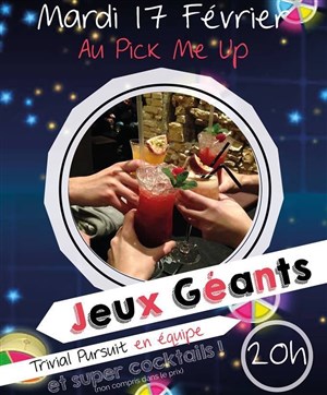 Affiche de Trivial Pursuit en équipe et cocktails de folies