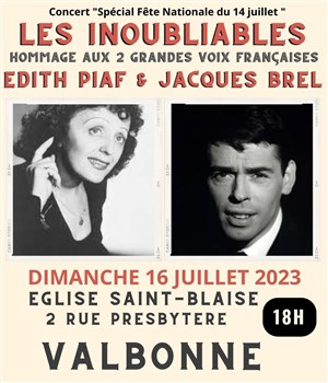 Affiche de Edith Piaf et Jacques Brel : Les Inoubliables
