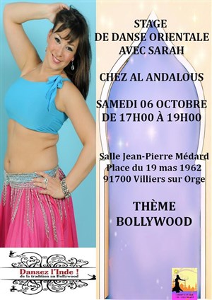 Affiche de Stage danse orientale thème Bollywood