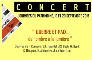 Affiche de Concert baroque "Guerre et Paix, de l'ombre à la lumière"