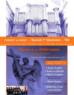 Affiche de Messe de la Délivrance 14-18 | de Théodore Dubois
