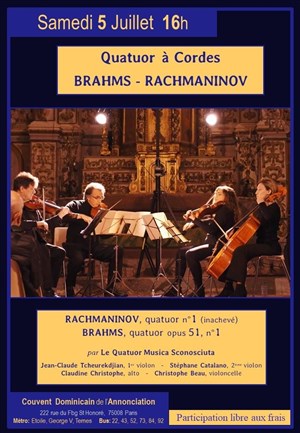Affiche de Quatuor à Cordes : Brahms / Rachmaninov