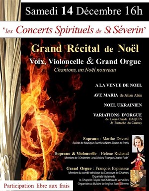 Affiche de Grand Concert de Noël de St Séverin