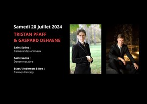Affiche de Tristan Pfaff et Gaspard Dehaene : concert à 2 pianos