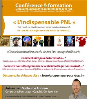 Affiche de Conférence-formation : L'indispensable PNL (Programmation Neuro-Linguistique)
