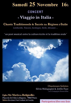 Affiche de Polyphonies Vocales et Chants traditionnels d'Italie