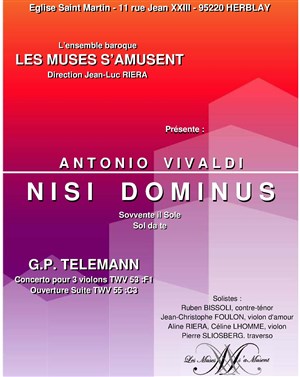 Affiche de Concert baroque Vivaldi et Telemann